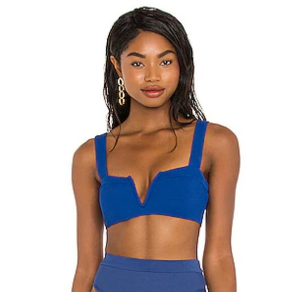 L*Space Lee Lee Bikini Top in Indigo Blue Size Small NWT - Picture 1 of 6